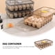 thumbnail image 5 of Caja de almacenamiento de huevos, gran capacidad, dispensador de huevos, estuche para refrigerador, camping, picnic, viajes, portátil, color marrón, 5 of 6