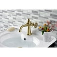 thumbnail image 2 of Kingston Brass KS3547CG Fuller One-Handle Single-Hole Bathroom Faucet with Push Pop-Up Drain, Brushed Brass, 2 of 7