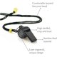 thumbnail image 3 of Silbato de emergencia de acero inoxidable negro con cordón, silbato de alto decibelio para agradecimientos de árbitros., 3 of 9