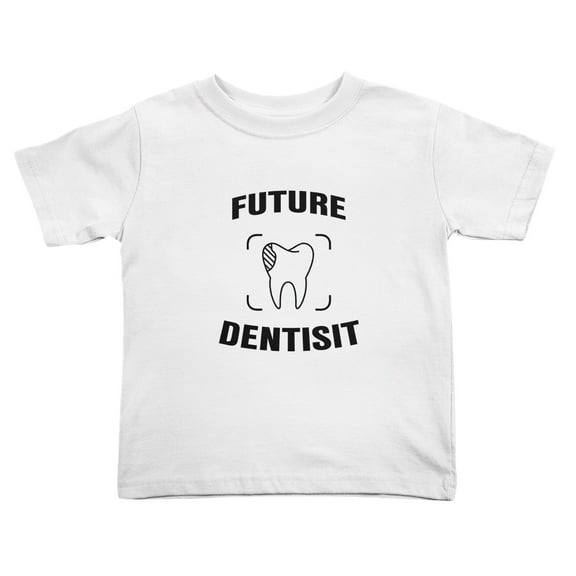Future Dentisit Funny Toddler T-Shirts for Boys Girls (White, 2T)
