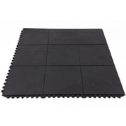 FlooringInc (5/8) Thick Evolution Rubber Floor Tiles - Equipment Mats, Gym Flooring and Utility, Black
