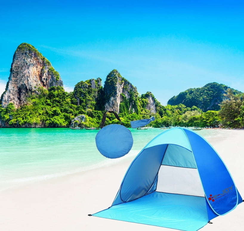 Pop up Beach Tent Canopy UV Camping Fishing Mesh Sun Shade Shelter Blue