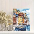 thumbnail image 2 of Colorful Italian Coastal Town Watercolor Painting/Canvas Print Suitable for Living Room Bedroom Kitchen Office and Dining Room Decoration., 2 of 8