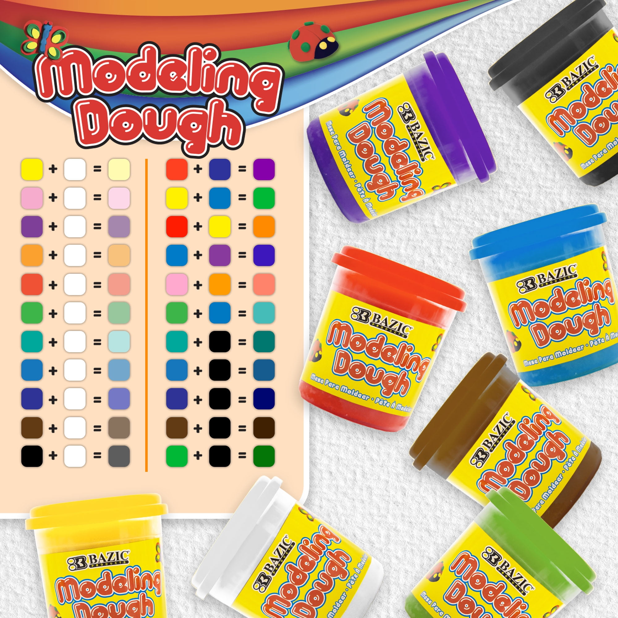 Bazic 3304 7.76 oz 8-Primary Color Modeling Dough