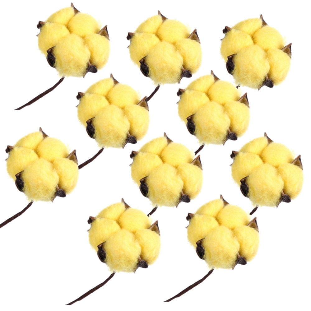 Cotton Heads Decorations, 10PCS Natural Cotton Flowers Dried Cotton Picks Stalks Plants Cotton