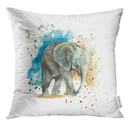 Arhome Colorful Animal Watercolor Grey Elephant On The Blue And