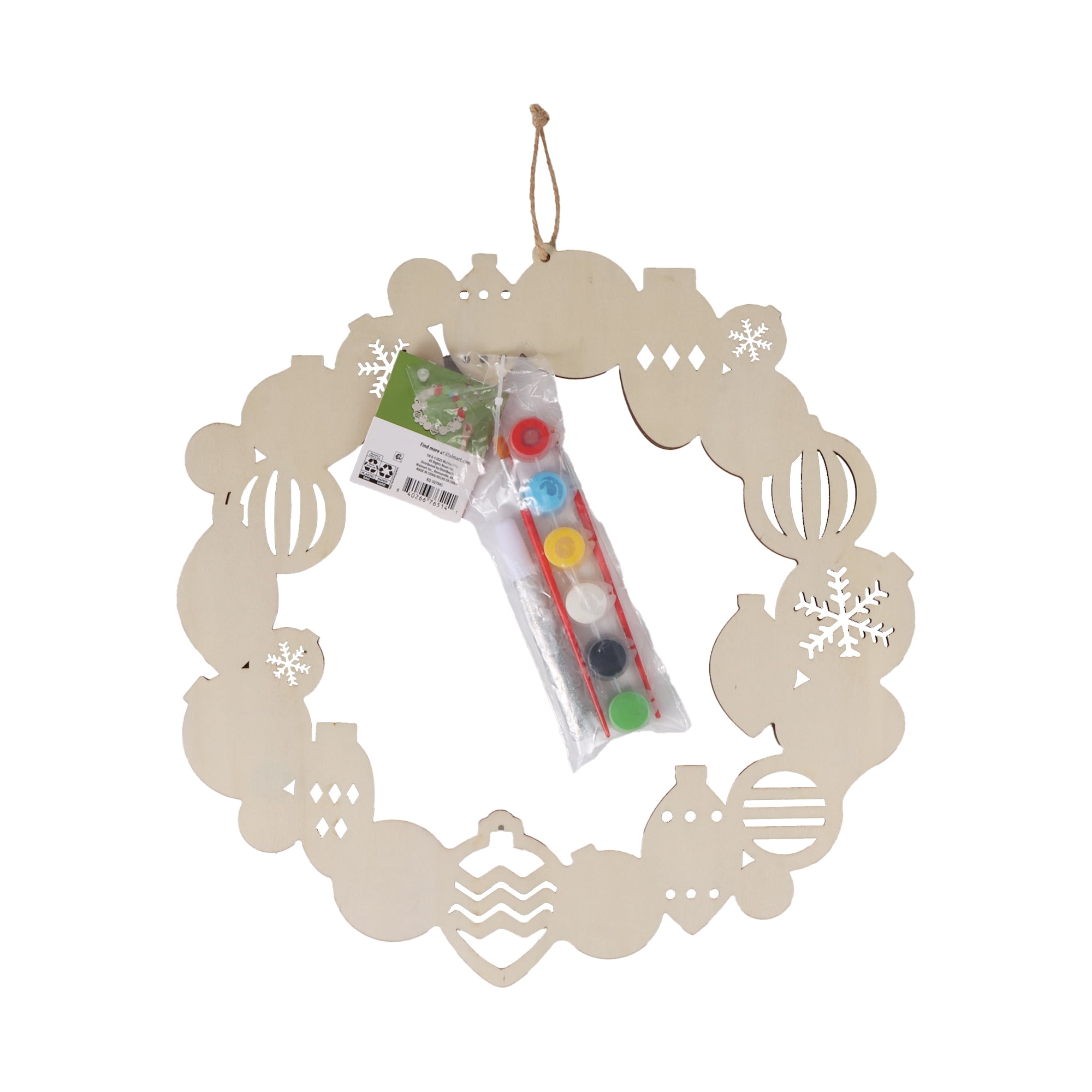 Hello Hobby Ornament Wreath, Unfinished Plywood Wreath, 15 in. x 0.35 in. x 15 in.