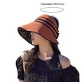 thumbnail image 3 of Women Sun Hat Stripe Contrast Color Sunscreen Bucket Hat, 3 of 7