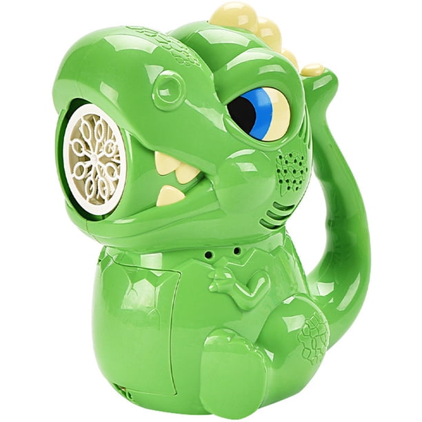 KAKOWELY Máquina para hacer burbujas con forma de dinosaurio de dibujos animados, soplador de burbujas, juguete para exteriores