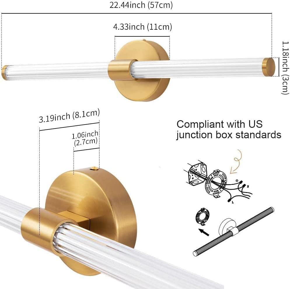 Bathroom Vanity Light LED Wall Light 20W 4000K Warm Light for Farmhouse Bedroom Living Room