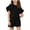 Black, variant on CPNG Girls Summer Loose Casual Outfits 2Pcs Set Solid Color Short Ruffled Sleeve Crewneck T-Shirt and Shorts Set(Black,8-9 Years)