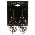 thumbnail image 2 of Dangle Earrings With Purple Crystal Accents Gun Metal-Tone, 2 of 2
