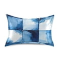 thumbnail image 7 of Yayeee Pillowcase Standard Size Set of 2 Satin Wrinkle Resistant Pillow Case, Blue Pattern, 7 of 7
