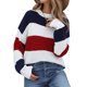 thumbnail image 5 of Top De Punto Para Mujer, Cuello Simulado De Fibra De Poliéster, Jersey Azul Real Para Mujer, Diseño De Rayas Para Oficina ANGGREK Otros, 5 of 8