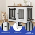 thumbnail image 6 of ModFusion 35-Inch Single-Door Dog Kennel with Feeding Bowls, Wooden Furniture-Style Pet Crate for Small to Medium Dogs, White & Black, 6 of 10