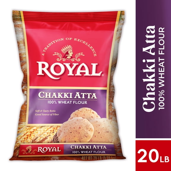 Royal Chakki Atta - 100% Wheat Flour, 20lb Bag