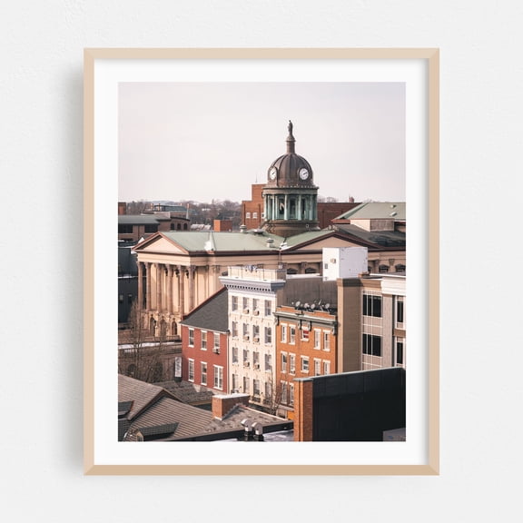 Over Lancaster 02 - Lancaster Pennsylvania Photography Oak Framed Wall Art Print 30 x 40 inches
