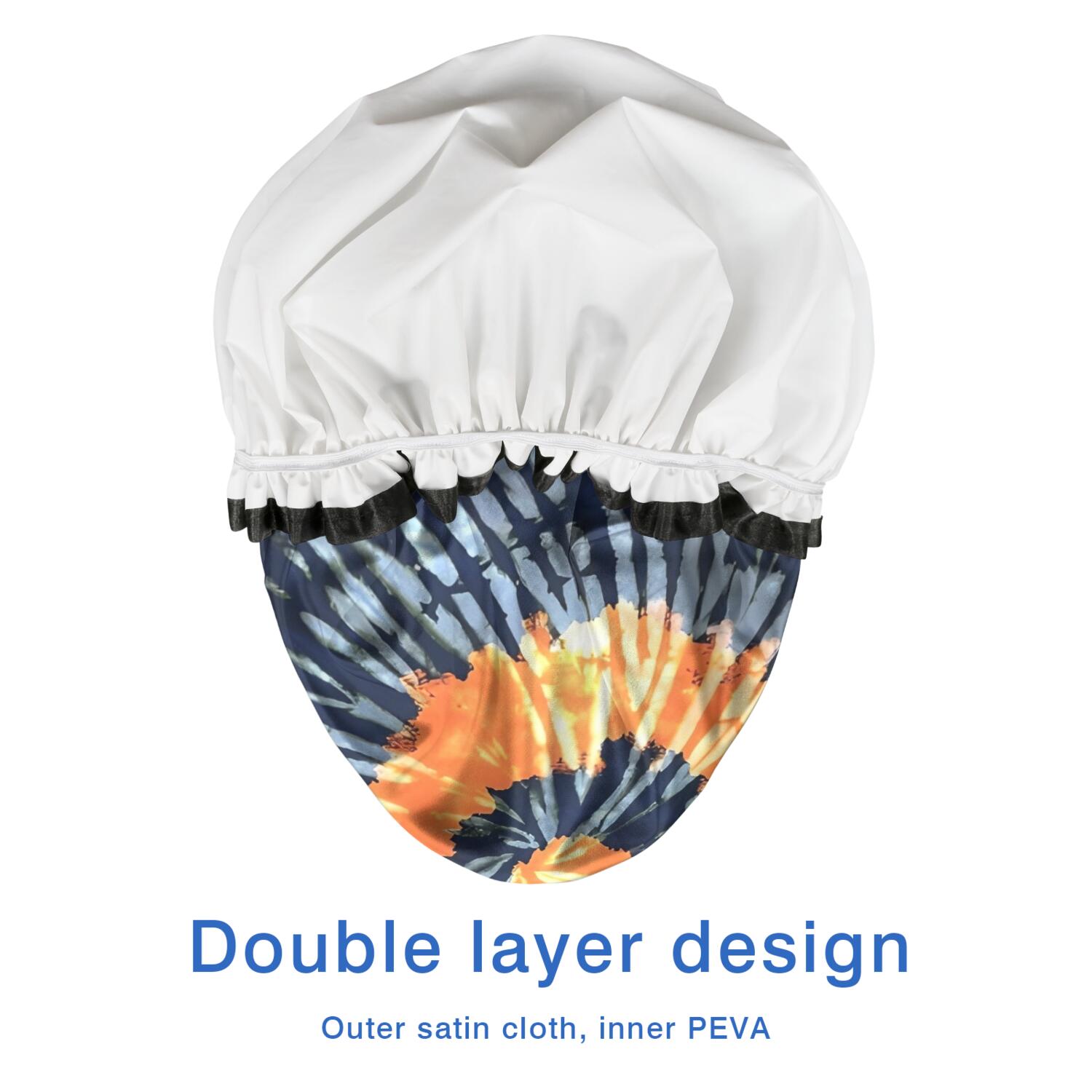 Shower Caps,Colorful Tie Dye Pattern Waterproof Shower Cap for Women 4 Pieces,Double Reusable Hair Cover for Shower PEVA Elastic Stretch Hem