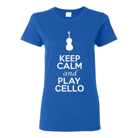 Ladies Keep Calm And Play Cello Music Lover Musician DT T-Shirt Tee