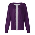 thumbnail image 3 of Evdexr Women's Front Scrub Jacket 2-Way Stretch Uniform Purple Purple#1, 3 of 4