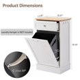 thumbnail image 3 of JG 13 Gallons Tilt Out Trash Cabinet, Hidden Kitchen Wooden Tilt Out Pet Proof Hidden Trash Bin for Kitchen Living Room,White, 3 of 7