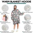 thumbnail image 5 of Wearable Oversized Blanket,Gray Christmas Snowman Pattern Wearable Blanket Hoodie for Adults,Cozy Hooded Blankets with Super Pockets,Super Warm Fuzzy Pullover for Women & Men, 5 of 6