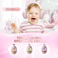 thumbnail image 2 of Kids Pink Cat Ear Headphones, Cute Kids Girls Wireless Bluetooth Headphones, For School, Kindergarten Light Up Kawaii Kitten Noise Cancelling Headphones, Pink, 2 of 6