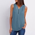 thumbnail image 2 of Ruimatai Women's Sleeveless Zip Tunic Blouse Summer Casual V-Neck Rollable Tank Top Lightweight Comfortable Stretchy T-Shirt, 2 of 7