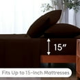 thumbnail image 4 of SKY BEDDINGS 4-Piece Short Queen Sheet Set - Cooling , 100% Microfiber Sheet Set - Extra-Soft & Wrinkle-Free Sheets Fit Up to 15'' Deep Mattress - Ultra Soft & Lightweight Sheet - Chocolate, 4 of 6