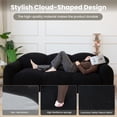 thumbnail image 6 of The Magic Home 90" Modern Cloud Couch for Living Room, Boucle LoveSeat 3 Seater Sofa, Plush Floor Sofa Couch for Bedroom, Apartment, Small Space (Black Couch, No Assembly Required), 6 of 13