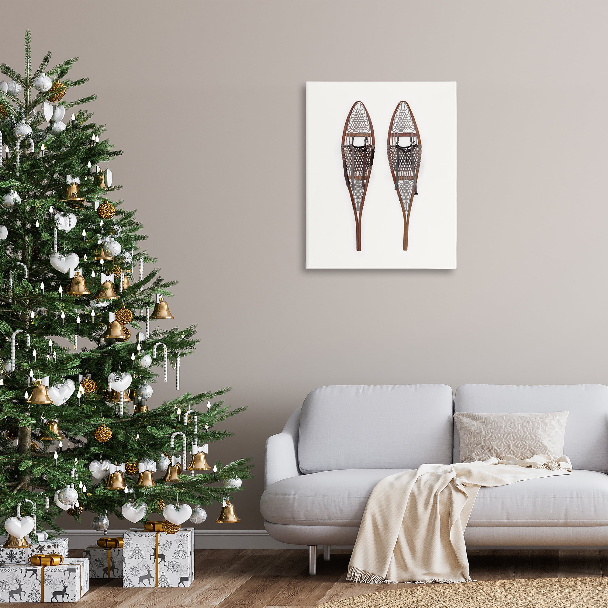 Stupell Industries Minimal Winter Snow Shoes Sports Painting Gallery Wrapped Canvas Art Prints Wall Art, 30 x 40