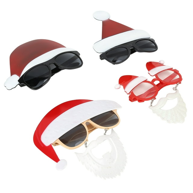 Anteojos para disfraces navideños, 4 piezas, lindos anteojos navideños de Papá Noel, anteojos navideños para niños, elaborados por expertos