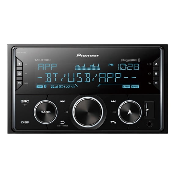 Pioneer MVH-S622BS Double DIN Bluetooth 4.0 Channel Stereo Receiver with Digital Media Receiver (10A Fuse) & Built-in Preamplifier