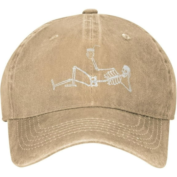 Skeleton Comfortable Distressed Adjustable Washed Denim Low Profile Mens Dad Trucker Hat Baseball Ball Cap for Men