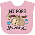 thumbnail image 3 of Inktastic My Pops Loves Me with Sloth and Hearts Boys or Girls Baby Bib, 3 of 4
