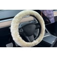 thumbnail image 2 of Natural Auto Sheepskin Steering Wheel Cover | Beige, 2 of 5