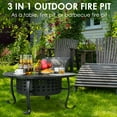 thumbnail image 5 of TLSUNNY 37" Outdoor Round Fire Pit & BBQ Grills, Wood Burning Fire Pit, w/ Swivel Cooking Grates, Lid and Fire Poker for Garden & Camping, 5 of 10
