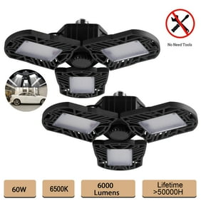 2 Pack Garage Light Baloray 60w 6000 Lumen 6500k Ceiling Lights Led Utility Shop Light For Garage Basement Home Ceiling Fixture50 000 Hours E26 E27