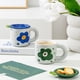 thumbnail image 2 of Inteprter Taza Tapa de cerámica Café Tazas de agua Patrón de flores Contenedor de desayuno Asa de la taza Restaurante Cocina Tazas de té Beber Juegos de servir café y té Verde Inteprter HA080821-02, 2 of 6