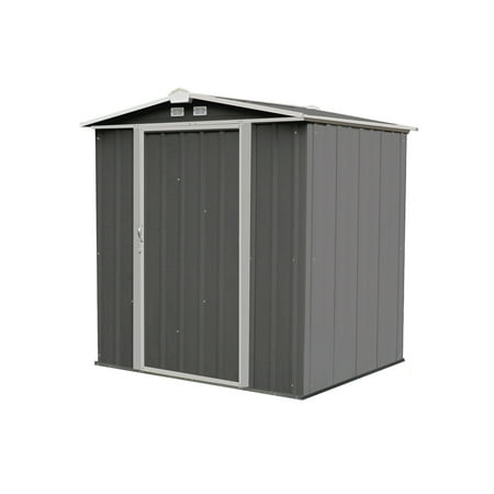 - EZEE Shed Steel Storage 6 x 5 ft. Galvanized Low Gable Cream with Charcoal Trim
