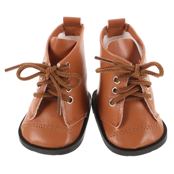 ColoMX Mini zapatos de simulación, botas de PU, zapatos para muñeca, botas para muñeca, juguete de zapato de imitación, 1 par