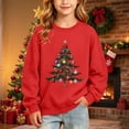 thumbnail image 2 of Wilark Girls Christmas Sweatshirts Size 3-14, Long Sleeve Pullover Crew Neck Fleece Warm Kids Festival Tops Red, 2 of 9