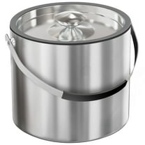 3.2L Double Wall Stainless Steel Ice Bucket with Lid,Scoop, Updated Insulated Ice Bucket for Cocktail Bar and Parties