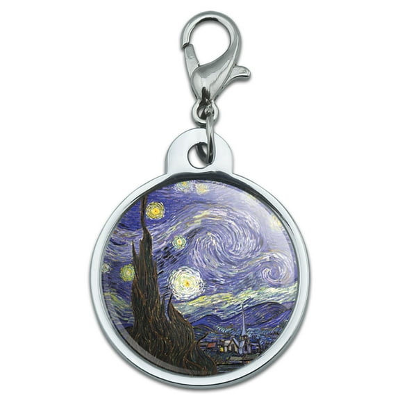 Starry Night Vincent Van Gogh Small Metal ID Pet Dog Tag
