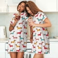 thumbnail image 3 of Salouo Dachshund Dog Puppy Print Short Sleeve Sleepshirt for Womens Comfy Nightgown Scoopneck Cute Nightdress Ruffle -3X-Large, 3 of 7
