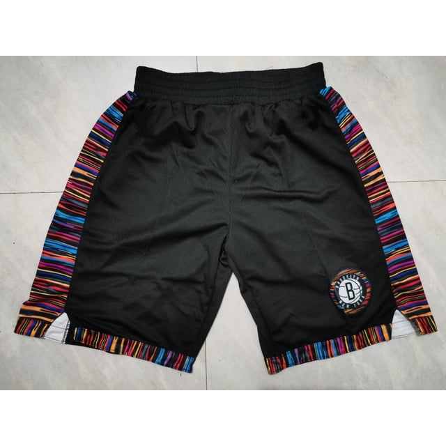 Nets Retro Embroidered Zipper Pocket Shorts Basketball Embroidered Shorts