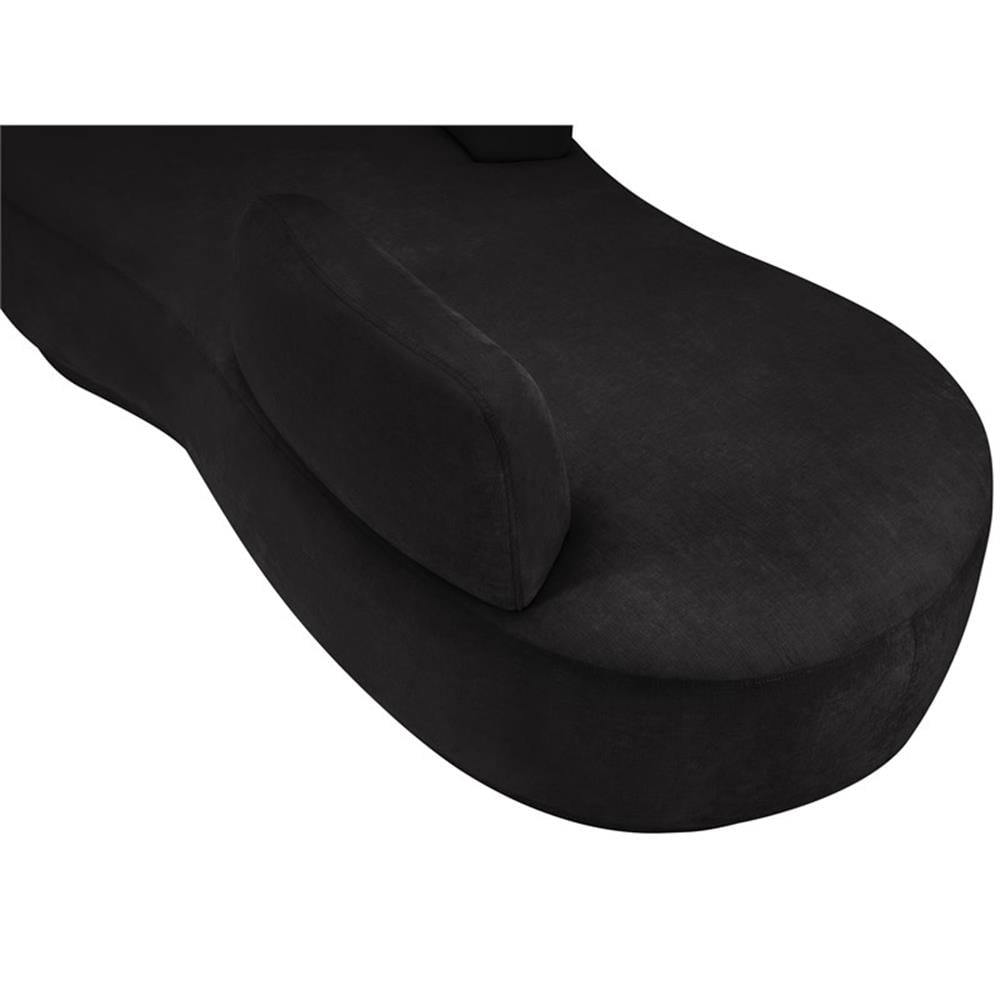 Meridian Furniture Argyle Black Chenille Fabric Chaise/Loveseat