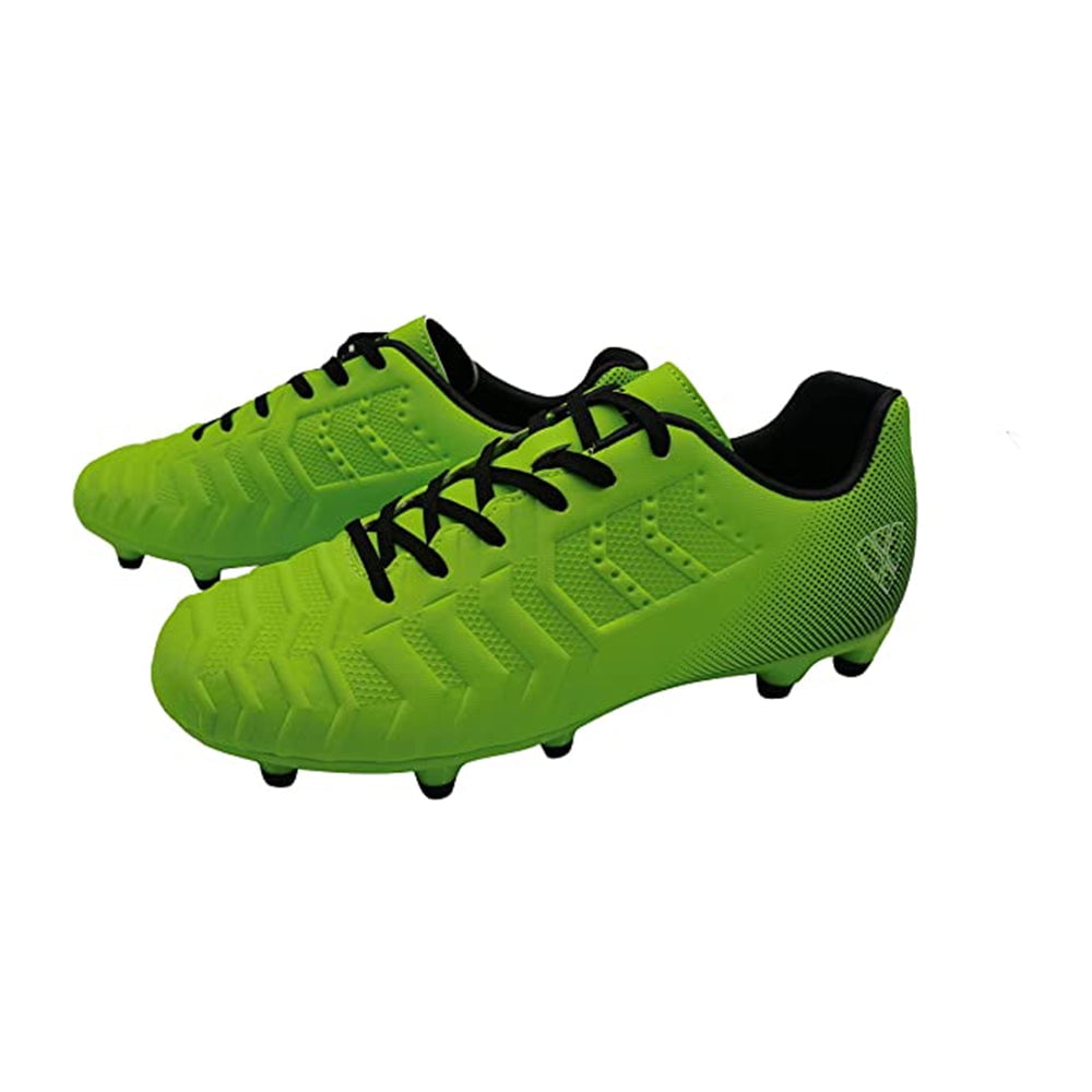 Vizari Kids Laguna Junior Firm Ground Outdoor Soccer Cleats/Shoes | for Boys and Girls - Lime Green / Black