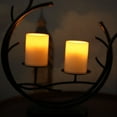 Pack 4 Flameless Outdoor LED Candle Set, Battery Operated Plastic Pillar Flickering Candle Light