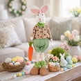 thumbnail image 5 of STPgoods Rabbit Boy with Carrot Easter Figurine 18.5" (47 cm) Fabric Easter Decoration Standing Decoration Easter Collectible Figurine Holiday Decor Tabletop Favor Figurine, Green and Beige, 5 of 5